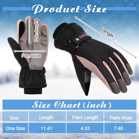Fleece Balaclava Ski Mask Thermal Windproof 3-in-1 Hood with Touchscreen Gloves main image 5